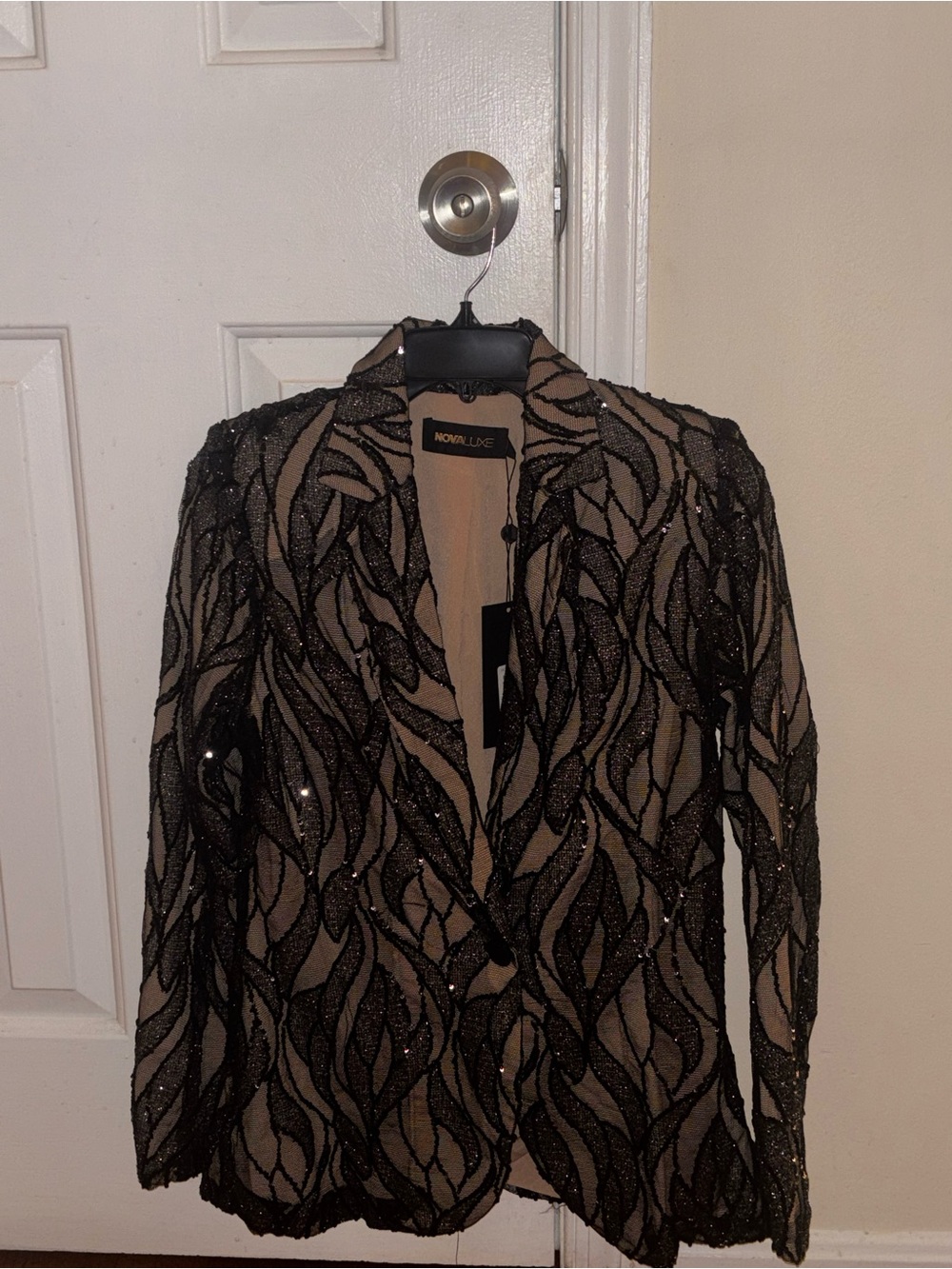 Black and Nude Sequin Blazer
